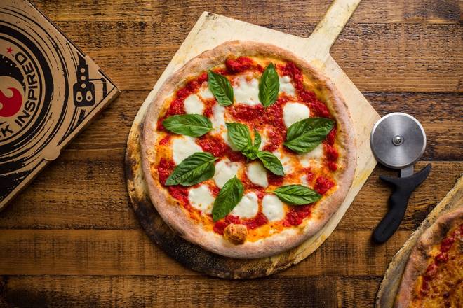 Order Margherita (Vegetarian)(Red Sauce) food online from The Rock Wood Fired Pizza store, Tacoma on bringmethat.com