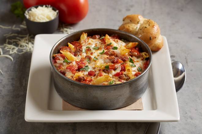 Order Deep Dish Ziti food online from Bj Restaurant & Brewhouse store, Westminster on bringmethat.com