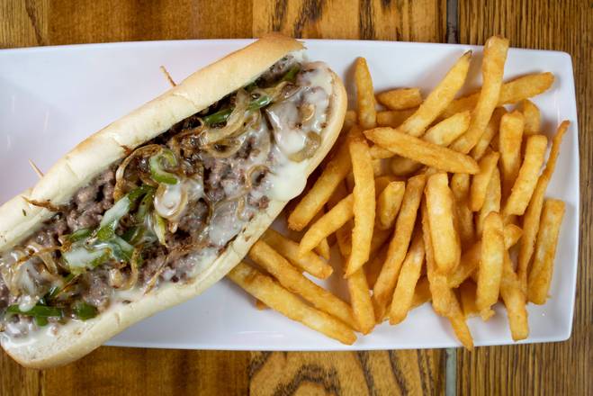 Order Philly Cheesesteak with Fries food online from Shawarmin Grill store, Saint Paul on bringmethat.com