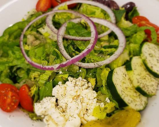 Order Greek Salad food online from Village Bread Cafe store, Jacksonville on bringmethat.com