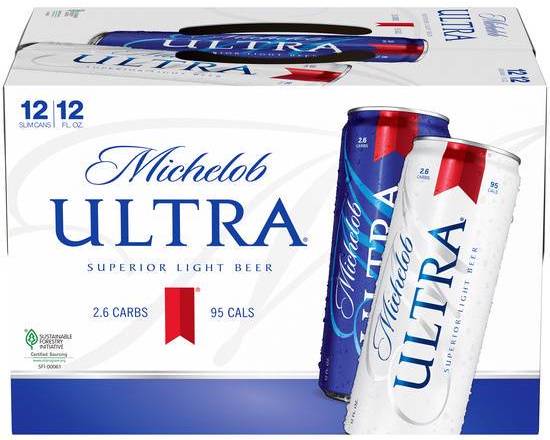 Order Michelob Ultra, 12pk-12oz can beer (4.2% ABV) food online from Golden Ox Liquors store, Saint Augustine on bringmethat.com