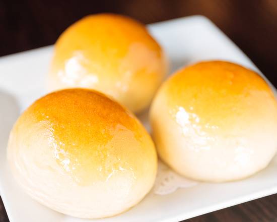 Order 200  Baked BBQ Pork Buns       3pc food online from Shanghai Rose Chinese Dim Sum store, Studio City on bringmethat.com