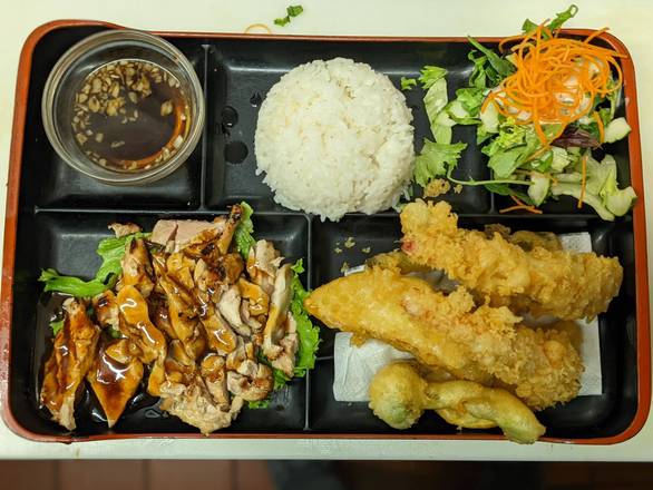 Order Tempura Prawns Vegetables & Chicken Teriyaki Dinner food online from Jojo Sushi Bar & Restaurant store, Santa Rosa on bringmethat.com