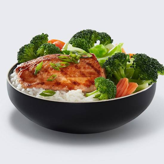 Order Salmon Veggie Bowl food online from Waba Grill store, Claremont on bringmethat.com