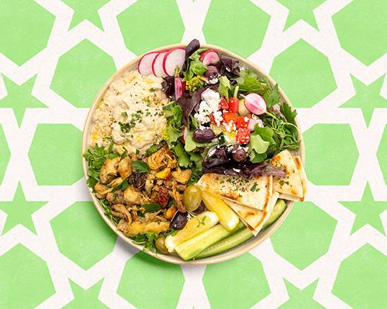 Order Chicken Shawarma Baba Ghanoush Plate food online from Fabulous Falafel store, Mountlake Terrace on bringmethat.com