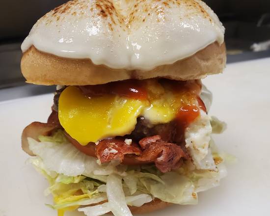 Order Cheese Grattin Chicken Burger food online from Burger Legend store, Altamonte Springs on bringmethat.com