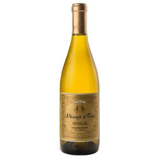 Order Menage a Trois Chardonnay750ml 13.5% ABV  food online from Princess Liquors store, Port Saint Lucie on bringmethat.com
