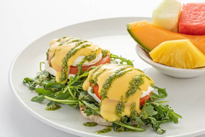 Order Caprese Benedict food online from Broken Yolk Cafe store, San Marcos on bringmethat.com
