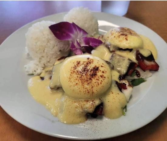 Order Bao Bun Benedict food online from Guieb Cafe store, Wahiawa on bringmethat.com