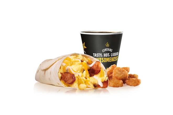 Order Bacon, Egg and Cheese Burrito Combo food online from Carl Jr store, Westlake Village on bringmethat.com