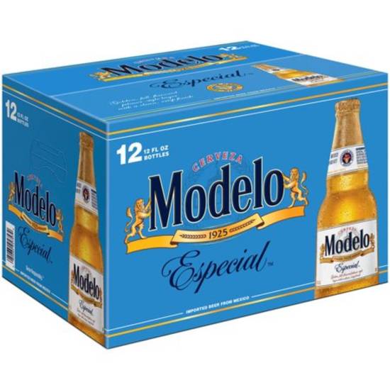 Order Modelo Especial Mexican Lager Beer, 12 pk 12 fl oz Bottles food online from Rocky Liquor store, Claremont on bringmethat.com