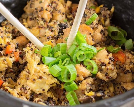 Order Chaufa de Quinoa con Pollo and soda food online from Dr. Limon Ceviche Bar store, Miami Lakes on bringmethat.com