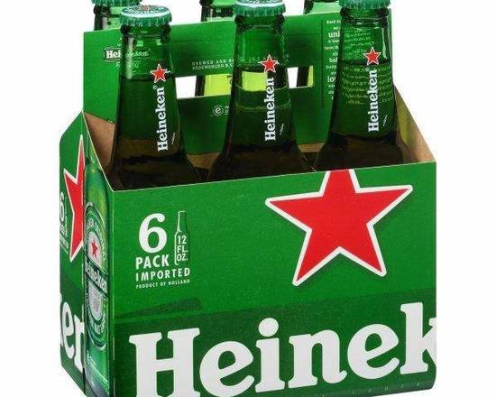 Order Heineken, 6pk-12oz bottle glass beer (5.30% ABV) food online from Fresko Market store, Miami on bringmethat.com