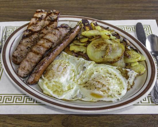 Order Two Eggs with Polish Sausage food online from Family Tree Restaurant store, Amherst on bringmethat.com