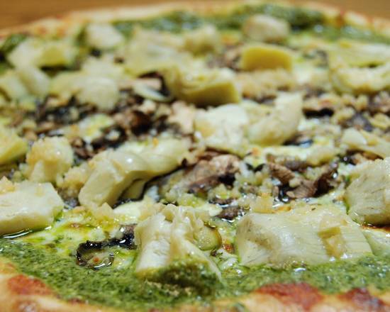 Order Pesto Delight Pizza (12" Medium) food online from Stefano's Pizza store, Mill Valley on bringmethat.com