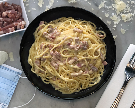 Pâtes à la carbonara "lardons"