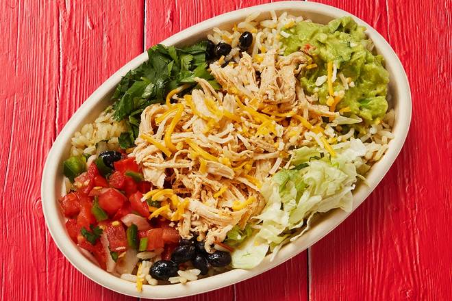 Order Shredded Chicken Burrito Bowl food online from Fuzzy's Taco Shop store, Riverview on bringmethat.com