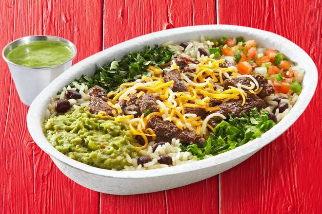 Order Fajita Beef Burrito Bowl food online from Fuzzy's Taco Shop store, Riverview on bringmethat.com