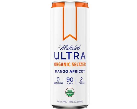 Order Mango Apricot Organic Seltzer, 12 fl. oz. Can food online from Fabrica Pizza- St.Pete store, St. Petersburg on bringmethat.com