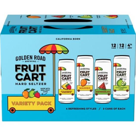 Order Golden Road Fruit Cart Hard Seltzer Variety Pack - 12pk/12 fl oz Cans food online from Rocky Liquor store, Claremont on bringmethat.com