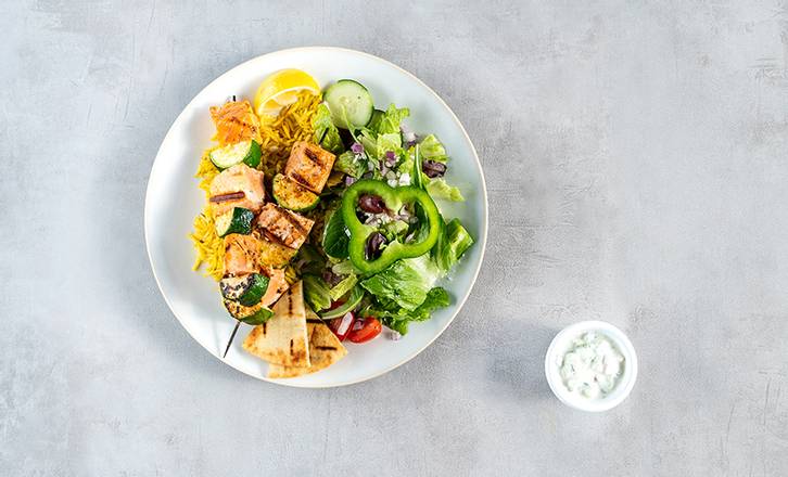 Order Salmon Kabobs food online from Zoe's Kitchen store, Dallas on bringmethat.com