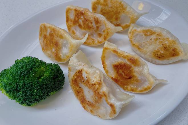 Order 2.5 Shrimp Pork  Potsticker（6pc） 猪肉鲜虾锅贴 food online from Shandong Bao House store, Seattle on bringmethat.com