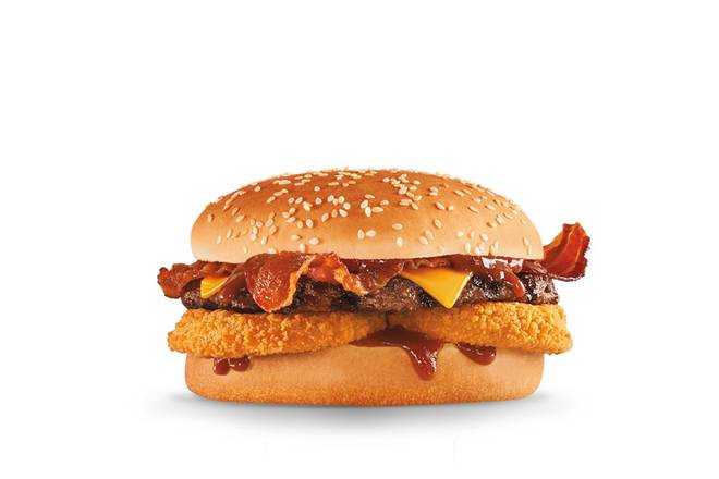 Order Western Bacon Cheeseburger® food online from Carl Jr. store, Cheney on bringmethat.com