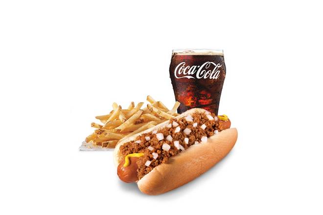 Order Jumbo Chili Dog Combo food online from Hardee 2915 store, Roanoke on bringmethat.com