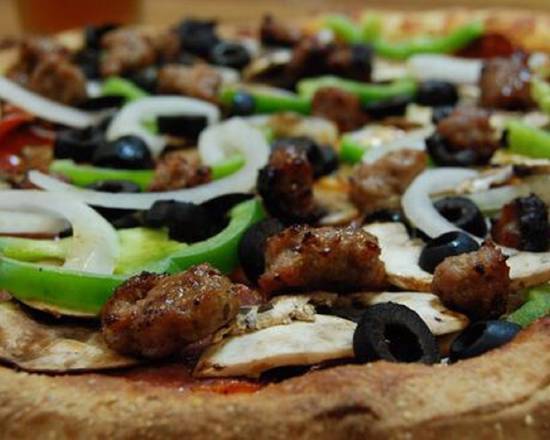 Order The Works Pizza food online from Stefano's Pizza store, Mill Valley on bringmethat.com
