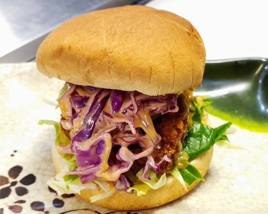 Order Chicken Katsu Burger food online from Uwu Sushi store, Rochester on bringmethat.com
