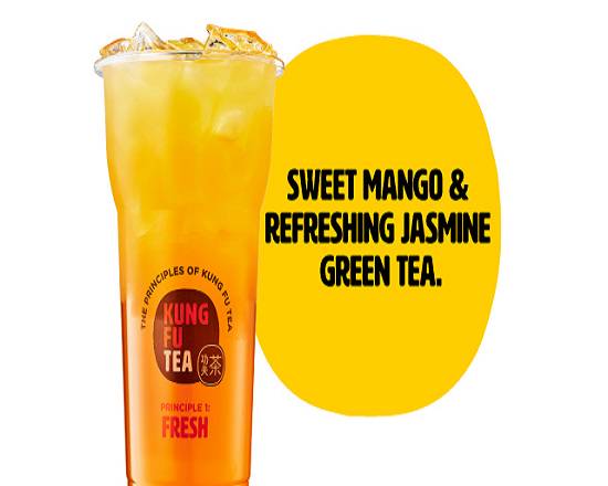 Order Mango Green Tea Punch food online from Kung Fu Tea store, St. Petersburg on bringmethat.com