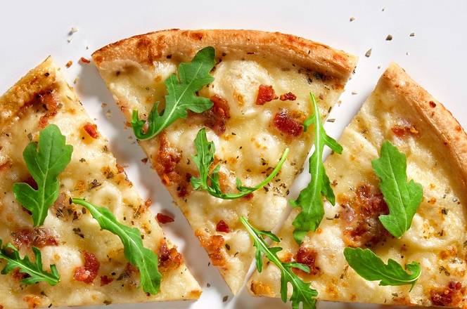Order White Top Half 11-inch Pizza + choice of side food online from Blaze Pizza store, Azusa on bringmethat.com
