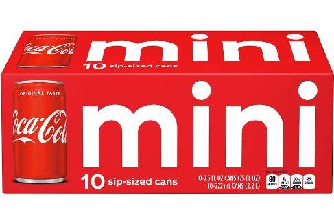 Order Coca Cola Mini Cans (10Pack) food online from Fresko Market store, Miami on bringmethat.com