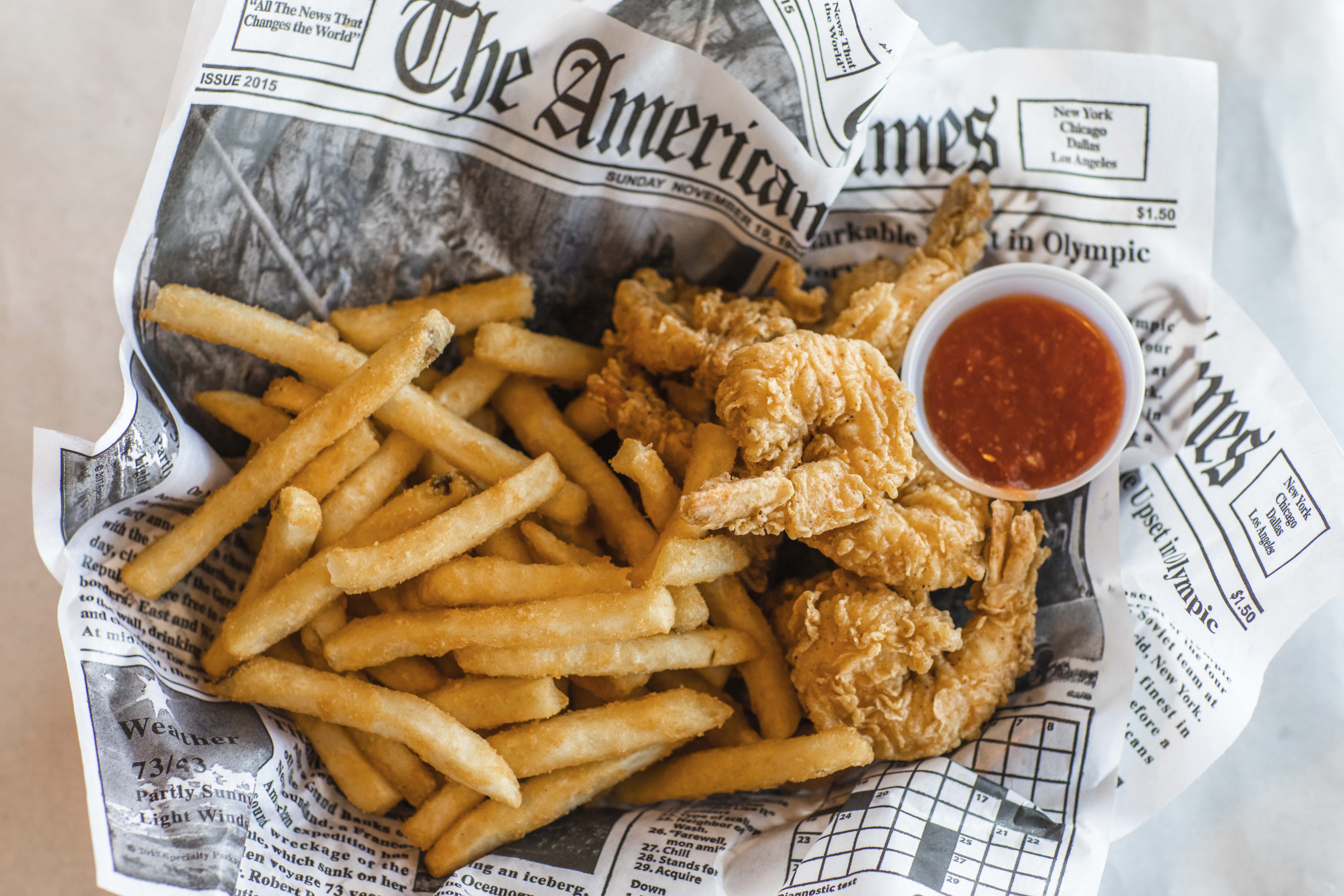 Order Shrimp Basket food online from Hook & Reel Cajun Seafood store, lubbock on bringmethat.com