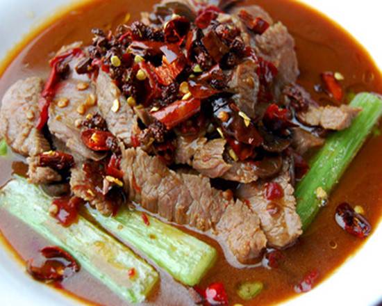 Order Authentic Sichuan Poached Beef 四川水煮牛肉 food online from Jin Ding Restaurant store, Bryn Mawr on bringmethat.com