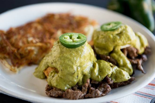 Order Border Benedict food online from Broken Yolk Cafe store, San Marcos on bringmethat.com