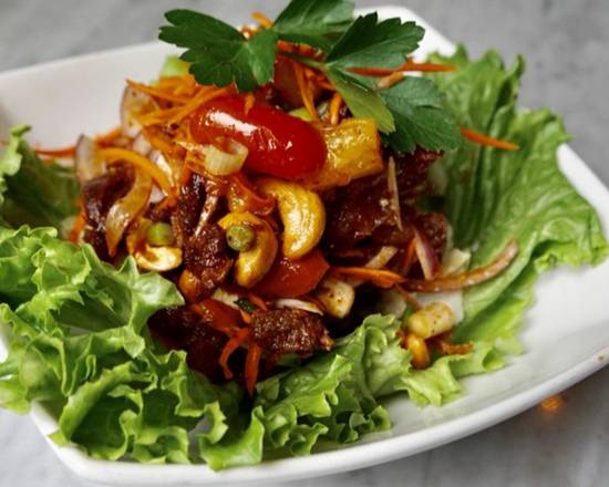 Order Duck Salad ⭐️ food online from Red basil thai kitchen store, Long Island City on bringmethat.com
