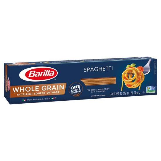 Order Barilla Whole Grain Spaghetti 16oz food online from Everyday Needs by Gopuff store, St. Petersburg on bringmethat.com