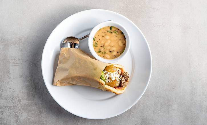 Order Steak Pita  food online from Zoe's Kitchen store, Dallas on bringmethat.com