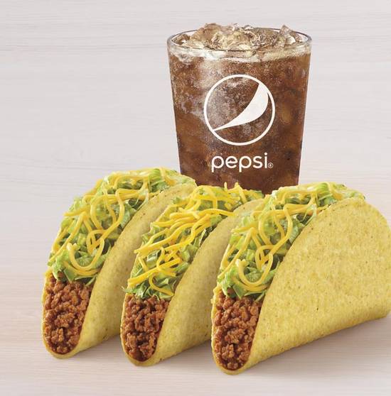 Order 3 Crunchy Tacos Combo food online from Taco Bell store, Coral Springs on bringmethat.com