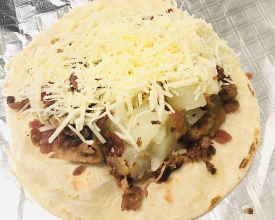 Order Potato, Bacon, Bean, & Cheese food online from Donut Tacos Palace store, Austin on bringmethat.com