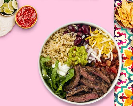 Order Carne Asada Bowl (Steak) food online from Fuego Mexican Grill store, Lakewood on bringmethat.com