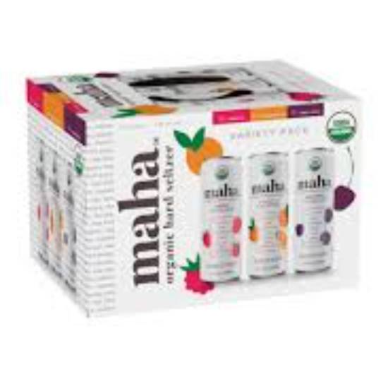 Order MAHA ORGANIC SELTZER VARIETY 12PK food online from Duke Liquor & Jr. Market store, Los Angeles on bringmethat.com
