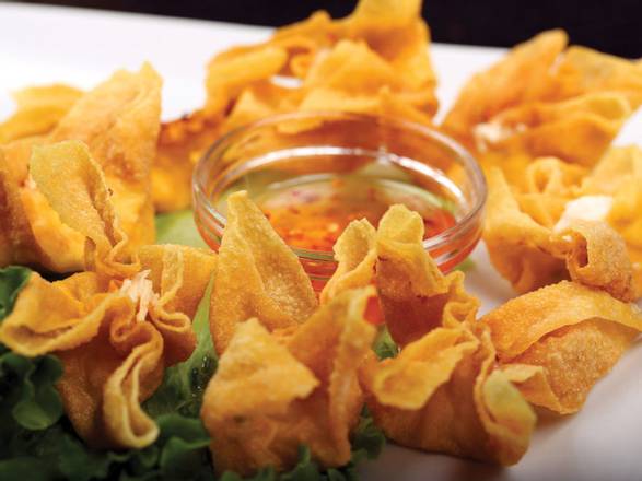 Order Crab Cheese Wontons (8 pcs) food online from Thai By Sushi On Fire store, Fountain Valley on bringmethat.com