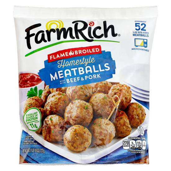 Order Farm Rich Frozen Homestyle Pork & Beef Meatballs 26oz food online from Everyday Needs by Gopuff store, Tampa on bringmethat.com