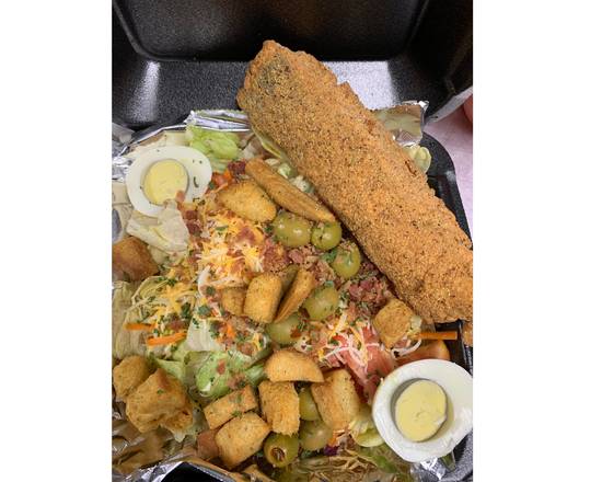 Order Fried Salmon Salad food online from Da White House Food Truck store, New Orleans on bringmethat.com