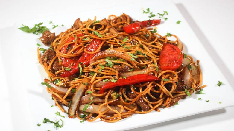 Order Sauteed Noodles (Tallarín Saltado) food online from La Granja store, North Miami Beach on bringmethat.com