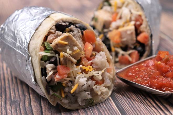 Order CHICKEN BURRITO food online from Pepperjax Grill store, Grand Island on bringmethat.com