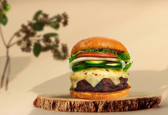 Order Give Me A Peno Burger food online from The Loaded Vegan store, Homestead on bringmethat.com