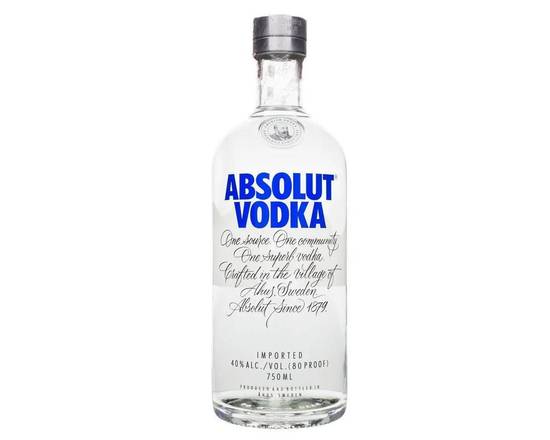 Order Absolut, 750mL vodka (40.0% ABV) food online from Xtra Liquors & Wines store, WEST MIAMI on bringmethat.com